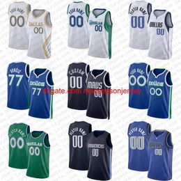 stitched embroidery 2022 Basketball Jerseys Luka Doncic Spencer Dinwiddie Custom Christian Wood Maxi Kleber Dwight Powell Reggie Ock Dorian Finneysmith Jersey