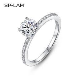 With Side Stones S925 Wedding Engagement Ring Luxury 1 925 Sterling Silver Rings For Women With GRA Certificate Fine Jewelry 230214