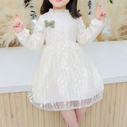 Girl Dresses 2023 Toddler 1St Birthday Embroidery Dress For Baby Winter Clothes Lace Floral Princess Tutu Party Costume 1-6 Year