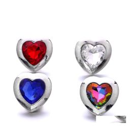 Clasps Hooks Heart Love Metal Snap Button Jewellery Findings 18Mm Snaps Buttons Diy Earrings Necklace Bracelet Jewelery Acc Drop Del Dhrmo