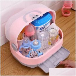 Baby Bottles# Bottle Drying Rack 3 Colours Feeding Bottles Cleaning Storage Nipple Shelf Pacifier Cup Holder 21C3 Drop Delivery Kids Dhhjf