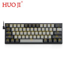 Keyboards HUO JI E-YOOSO Z-11 60% Mechanical Keyboard USB Wired LED Backlit Axis Gaming Mechanical Keyboard 61 Key Optical Switches T230215