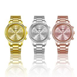 Wristwatches Ladies Elegant Temperament Fashion Women Diamond Dial Stainless Steel Watch Leisure Casual Quality Quartz Wristwatch Clock