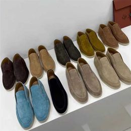 Loropiana Desiner Shoes Online New Sheep Suede Loafer Shoes Men's Flat Sole Comfortable Single Shoes Casual Shoes Lazy Shoes7SW4