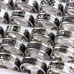Band Rings 10pcs/lot Wholesale Fashion Simple Stainless Steel Ring For Men Women Beautiful Trendy Punk Jewellery Vintage Birthday Party Gifts G230213
