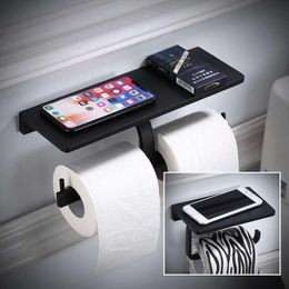 Toilet Paper Holders Holder With Phone Aluminum Bathroom Roll Tissue Boxes Wall Mounted