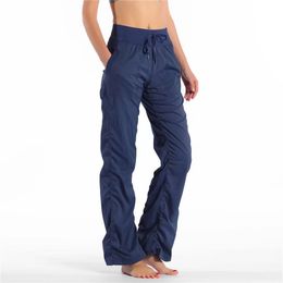 designer vestito da yoga lu * lu * lemens LU Yoga Dance Pants High Gym Sport Relaxed Lady Loose Women Sports Tights pantaloni della tuta Femme