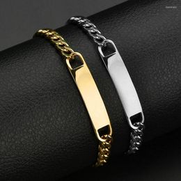 Charm Bracelets 8mm Classic 3 Colours Stainless Steel Bracelet Gold Silver Black Men's Link Chain Curb Cuban 2023