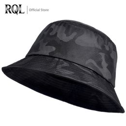 Wide Brim Hats Bucket Mens Sun Doublesided Panama Black Camouflage Bob Man Hiking Climbing Fisherman Hip Hop Cap Cotton Male Fishing 230214