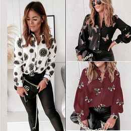 Women's Blouses Spring And Autumn 2023 Commuting Slim Button Polka Dot Printed Lapel Long Sleeve Fashionable Women's Shirt