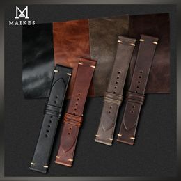 Watch Bands MAIKES Quick Release Watch Band Italy Vegetable Tanned Leather For Huawei Galaxy Watch 22mm Cow Watch Bracelet Leather Strap 230214