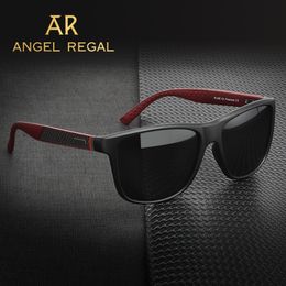 Sunglasses AR Brand Classic Polarised Sunglasses Green Red Stripe Design UV400 Protection Carbon Fibre Temple Sun Glass Men Fashion PL492 230214