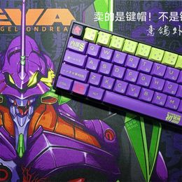 Keyboards 120 Keys EVA 01 PBT Keycap XDA Profile Purple Green Dye-subbed Teclado Gaming Mechanical Keyboard EVANGELION-01 Cartoon Key Cap T230215