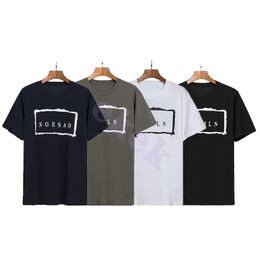 Design Luxury Fashion Brand Mens T Shirt Box Letter Print Short Sleeve Round Neck Summer Loose T-shirt Top Black White Grey Navy Asian Size S-2XL