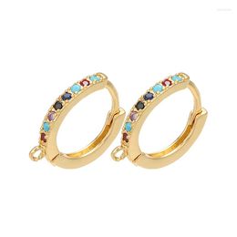 Backs Earrings ZHUKOU 14x16mm Fashion Candy Crystal Ear Clip Brass Earring Accessories For Handmade Making Model: VE72