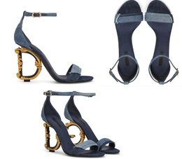 Elegant Brands Patent Leather Keira Sandals Shoes Women Gold-plated Carbon Pop Summer High Heels Lady Pumps Party Wedding Dress Gladiator