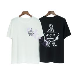 Design Luxury Fashion Brand Mens T Shirt Sketchman Triangle Print Short Sleeve Round Neck Summer Loose T-shirt Top Black White Asian Size S-3XL