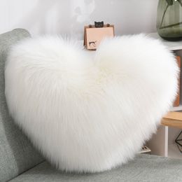 Fur Sheepskin Hair Cushions Home Textile Long Furry Cushion Cover Soft Comfortable Fluffy Plush Sofa Pillow Cover Decorative Throw Pillowcase Car Sofa