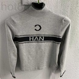Women's Sweaters Designer 2022 women slim cotton sweaters knits designer tops with letters pattern girls milan runway crop top shirt high end long sleeve 8MHP
