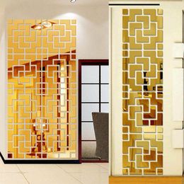 Wall Stickers Diy Living Room Decoration Tv Decal Mirror Effect 3D Sticker For Home Decor Acrylic