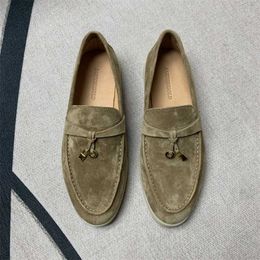 Desiner Loropiana Shoes Online Women's Shoes Autumn Style Leather Lp Loafer Shoes Soft Bottom British Style Casual Shoes