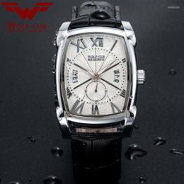 Wristwatches WOLF-CUB Square Men Silver Watch Business Waterproof Quartz Leather Wrist Clock Male Relogio Masculino FashionWristwatches Bert