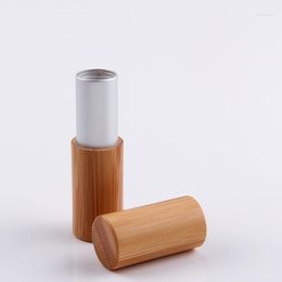 Storage Bottles Empty 5g 5ml Bamboo Cosmetic Container For Lipstick Customise Logo Wood Lip Tube Makeup Tubes Wholesale