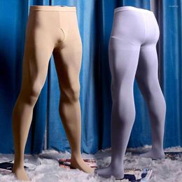 Sports Socks Winter Solid Color Nylon Long Johns Are Tight Warm Velvet Running Tights Pantyhose For Men