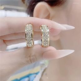Stud Earrings Zircon C Shape Earring Female Minimalist Luxury Geometric Wedding Pendant Jewellery Exquisite Ear Rings For Women