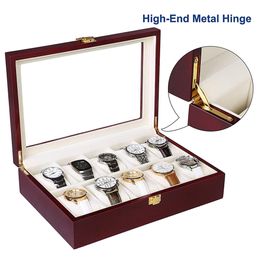 Watch Boxes Cases Watches Organiser Box 2 3 5 6 10 12 Grids Watch Organisers Luxury Wooden Watch Box 5 Slots Wood Holder Boxes For Men Women 230214