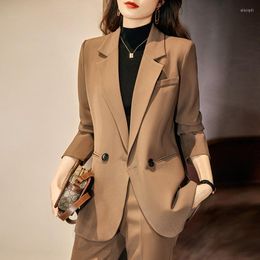 Women's Suits Curry Suit Jacket Women's Spring And Autumn 2023 Design Sense Small Temperament Professional