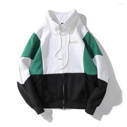 Men's Hoodies Color Block Patchwork 2023 Autumn Vintage OVERSIZE Europe Us Size Tracksuit Sweatshirts Wear Fleece Clothes