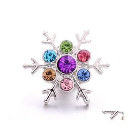 Clasps Hooks Varieties Rhinestone Snowflake Chunk Clasp 18Mm Snap Button Zircon Charms Bk For Snaps Diy Jewelry Findings Suppliers Dhner