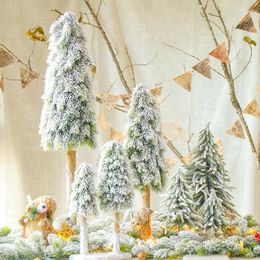 Christmas Decorations Artificial Tree Pine White Nordic Flocking 2023 Year Decoration Door Wall Souvenir Scene