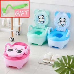 Seat Covers Training Toilet Seat Comfortable Backrest Cartoon Pots Portable Baby Pot For Children Potty Toilet Bedpan 230214