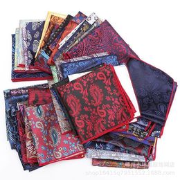 10 stycken/parti Stor 32 CM Näsduk Man Paisley Flower Dot Pocket Square Herr Paisley Casual Hankies För herrkostym Bröllop 201009