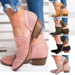 Sandals Spring Autumn Europe America Leisure Hollow Low-heeled Shoes Women Size 35-43