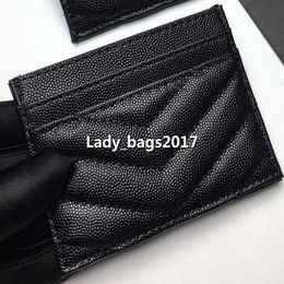 Luxury Designer Card Holder Wallet Short Case Purse Quality Pouch Quilted Genuine Leather Y Womens Men Purses Mens Key Ring Credit240B