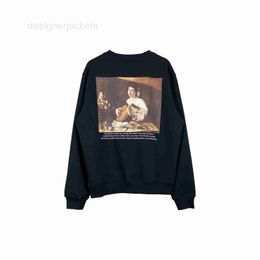 Men's Hoodies & Sweatshirts Designer Autumn Fashion Trend Pullover Caravaggio Player Oil Painting Print Spring and Women's Casual XKR0