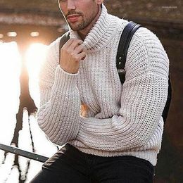 Men's Sweaters Wepbel Solid Colour Knitted Pullovers Men Turtleneck Sweater Long Sleeve Pullover Base Wool Top Coats Jumpers