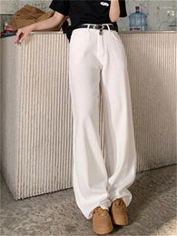 Women's Jeans Wide Leg White For Women Spring 2023 Vintage High Waisted Baggy Full Length Korean Streetwear Casual Pants