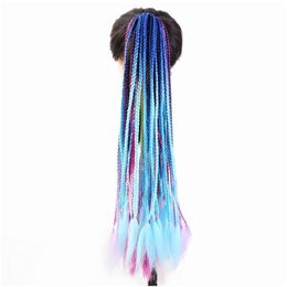 Hair Accessories 1 Cute Elastic Band Rubber Wig Headband 60Cm Color Gradient Dirty Braided Ponytail Women Drop Delivery Baby Kids Mat Dhldu
