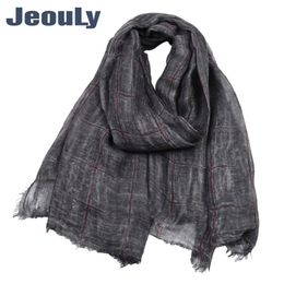 Scarves New men's double-layer dirty dyed leisure scarf autumn winter lattice lengthened rayon warm yarn dyed scarf 220922