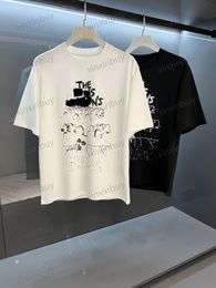 xinxinbuy Men designer Tee t shirt 23ss Paris music concert 1954 Graffiti pattern short sleeve cotton women white black grey XS-2XL