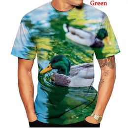 Men's T Shirts 2023 Duck Hunting 3D Full Printed Shirt Fashion Animal Pullover Streetwear