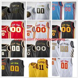 stitched embroidery Trae 11 Young Custom Basketball Jersey John 20 Collins Bogdan 13 Bogdanovic Kevin Huerter 15 Clint Capela Danilo 8 Gallinari De Andre 12