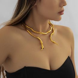 Tennis Punk Cool Bendy Multilayer Metal Alloy Gold Silver Colour Snake Necklace and Bracelet for Women and Men Jewellery Gift