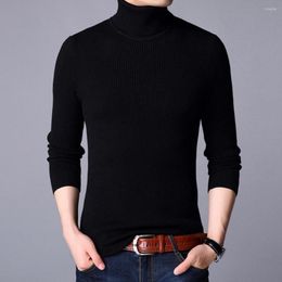 Men's Sweaters Stylish Fall Winter Solid Colour Slim Warm Pullover Sweater 3D Cutting Coldproof