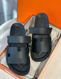 Summer Luxury Men Sandals Shoes Brown Black White Adjustable Strap Footwear Comfort Casual Walking Lazy Beach Slide Flat EU38-46BOX