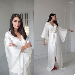 Wraps Fashion Sexy White Night Robe Bathrobe Pyjamas Wedding Bridal Bridesmaid Robes Dressing Gown Women Sleepwear